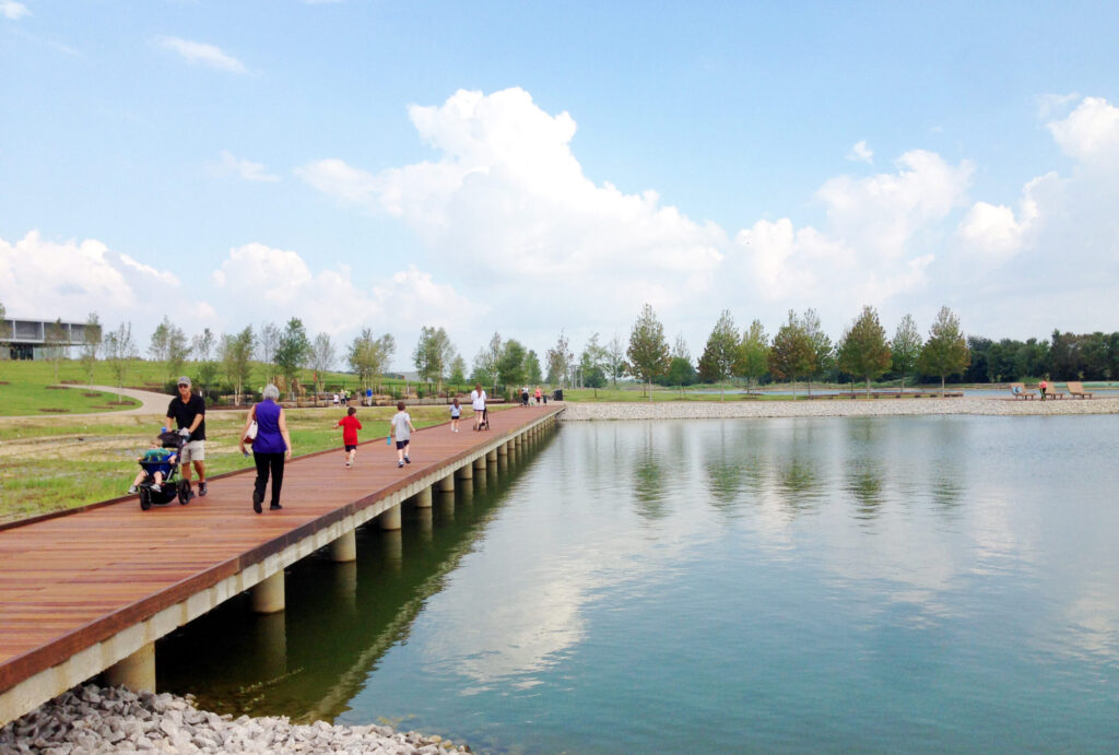 shelby farms park lake boardwalk 